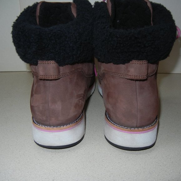 Cole Haan Sz 9 Womens Grand Explore Boot Waterproof Shearling Hiker Wedge Suede - Picture 7 of 11